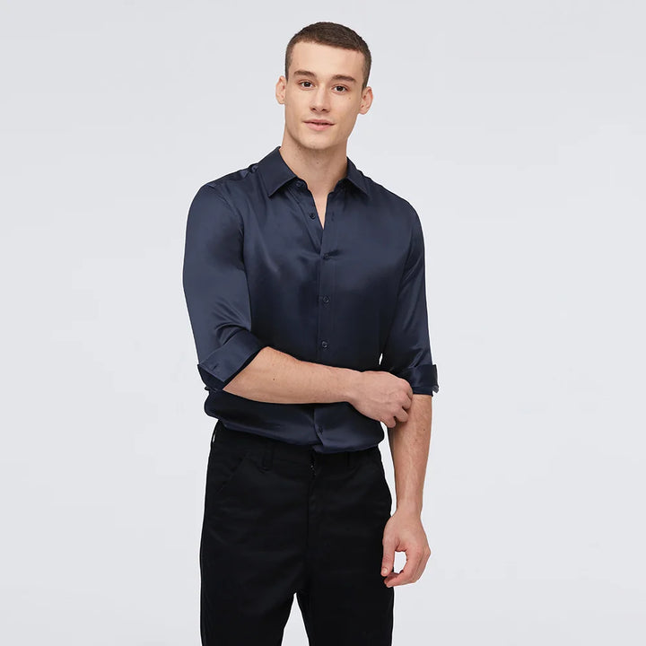 Versatile Long Sleeve Silk Shirt