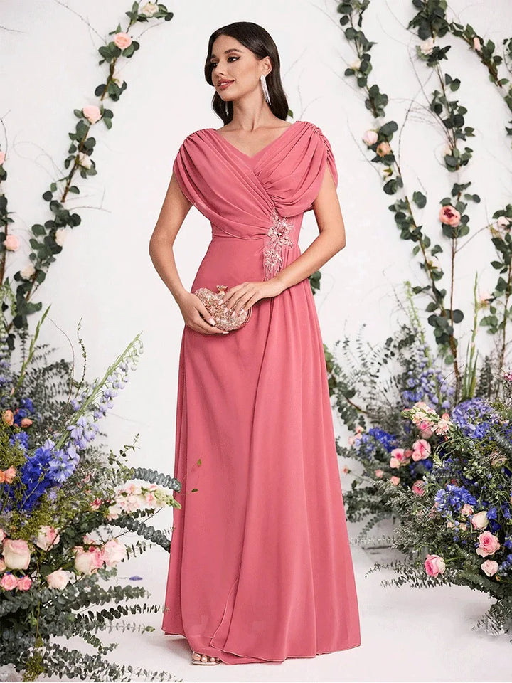 Gorgeous Chiffon Appliqué Bridesmaid Gown