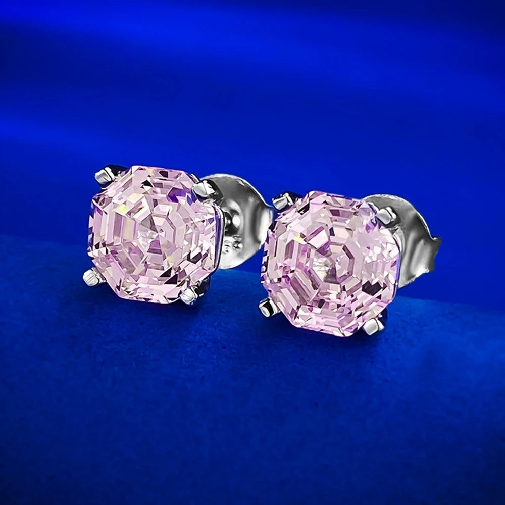 Refined Asscher Cut Stud Earrings