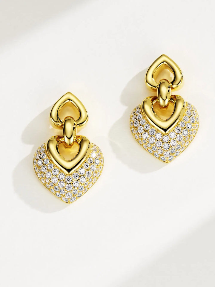 Luxury Heart-Shaped Diamond Earrings