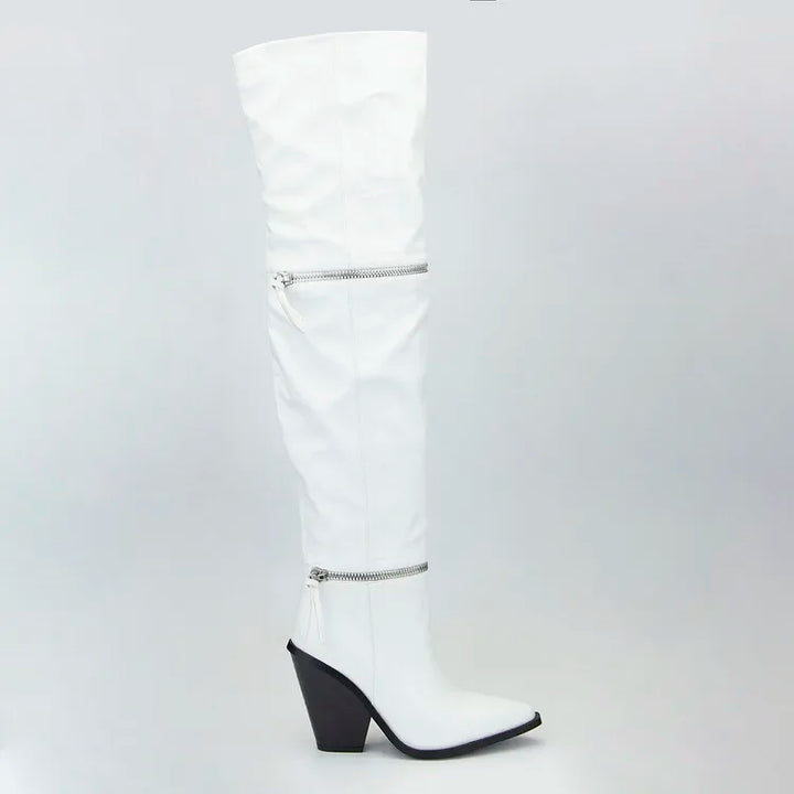 Gothic Over-the-Knee Pull-On Boots