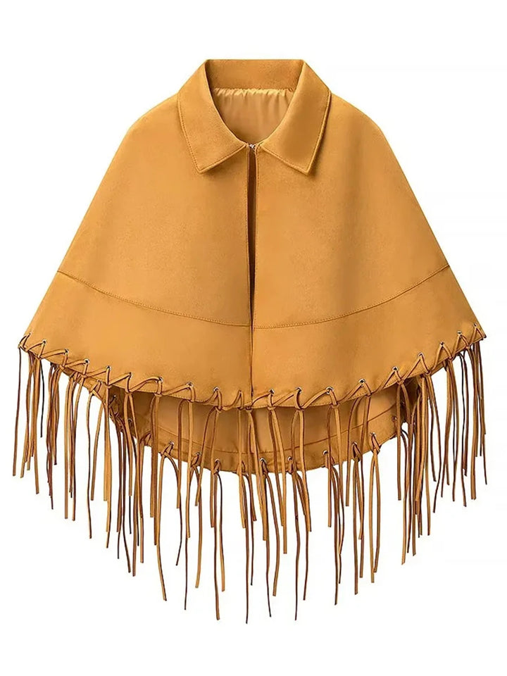 Vintage Spliced Tassel Loose Lapel Jacket