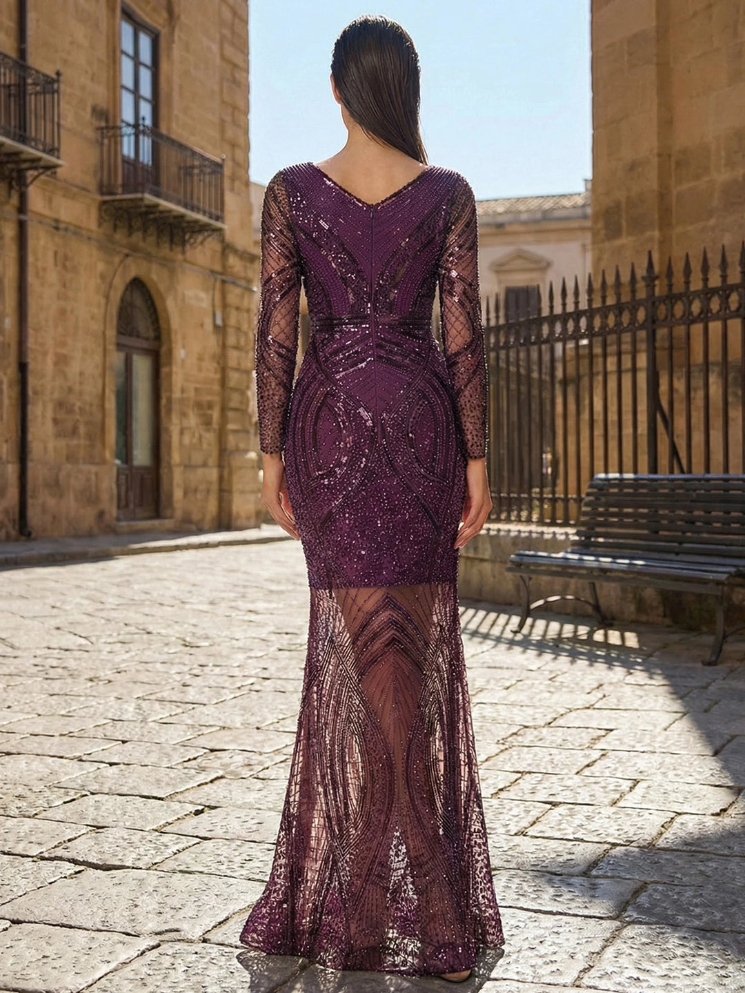 Stylish Beaded Sequins Formal Evening Dress