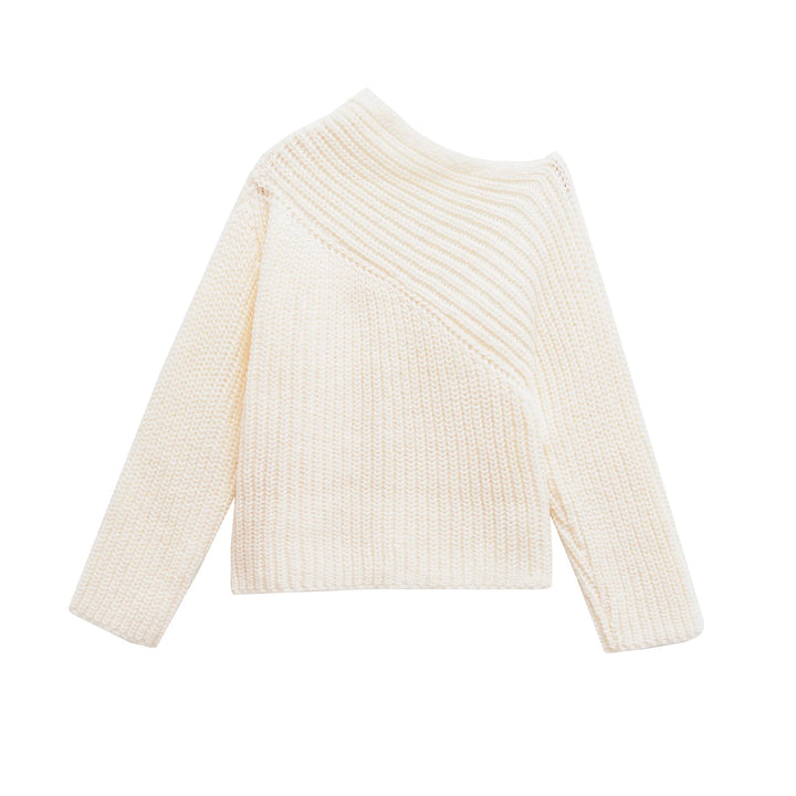Soft Asymmetrical Neck Cozy Sweater