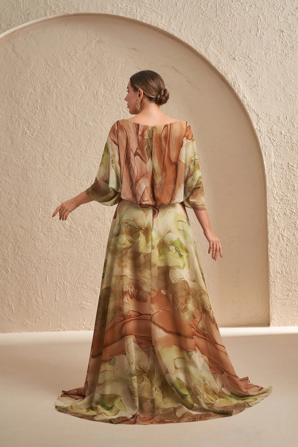 Elegant Multicolored Plus Size Evening Dress