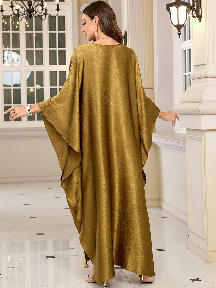 Sparkling Glitter Batwing Sleeve Kaftan