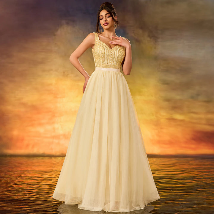 Sweet Tulle Beaded Formal Party Gown