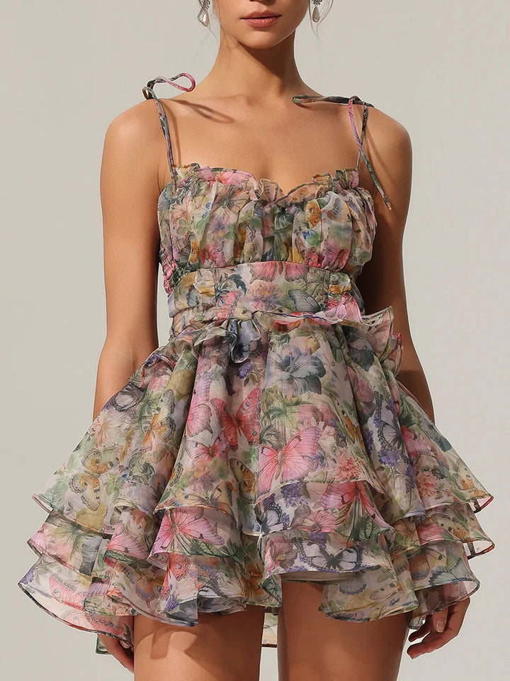 Fancy High Waist Mini Dress