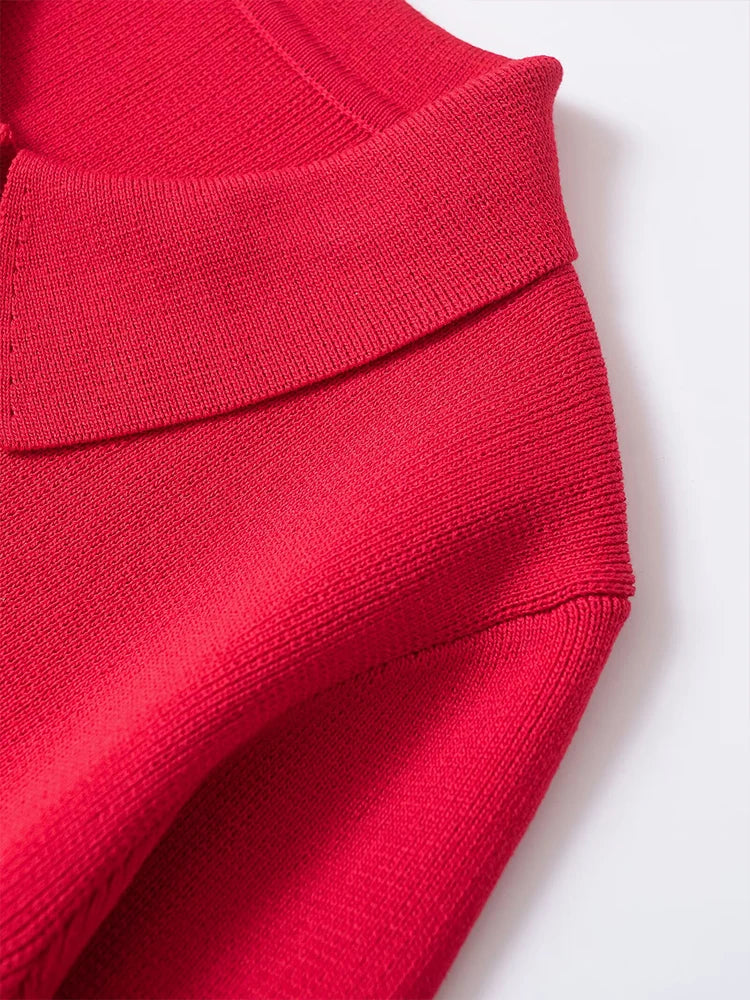 Elegant Lapel Knitted Warm Cardigan