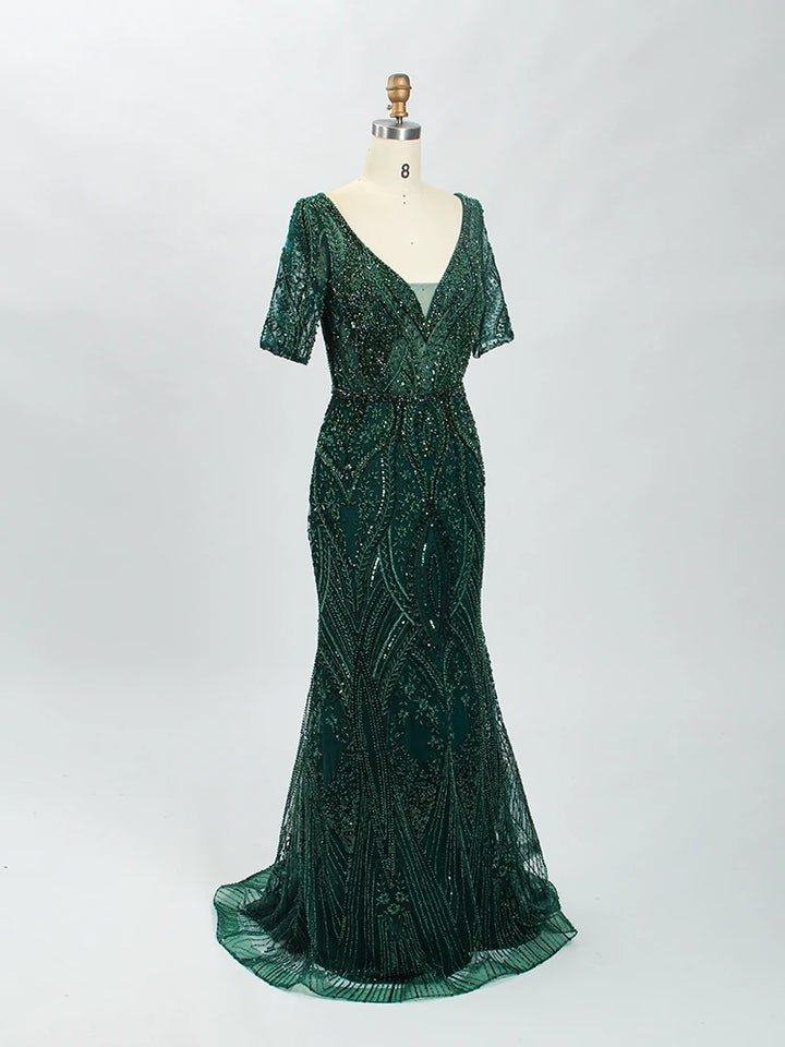 Experience The Beaded Elegance Evening Dress