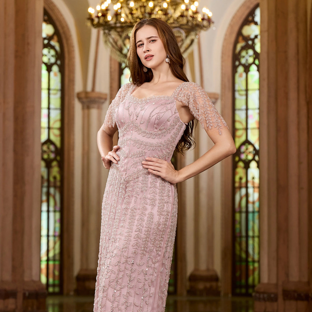 Luxurious Shiny Arabic Evening Gown