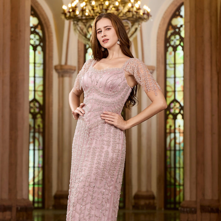 Luxurious Shiny Arabic Evening Gown