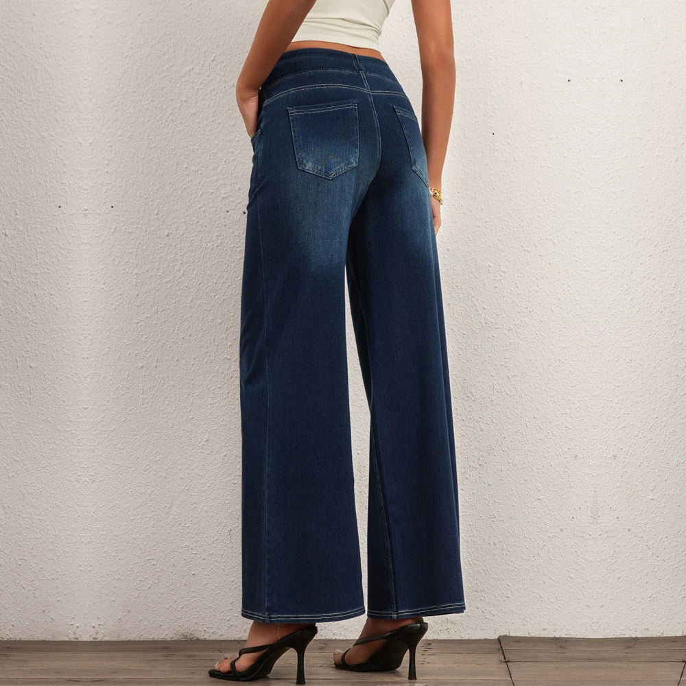 Stretchy Knit Loose Fit Jeans Pants