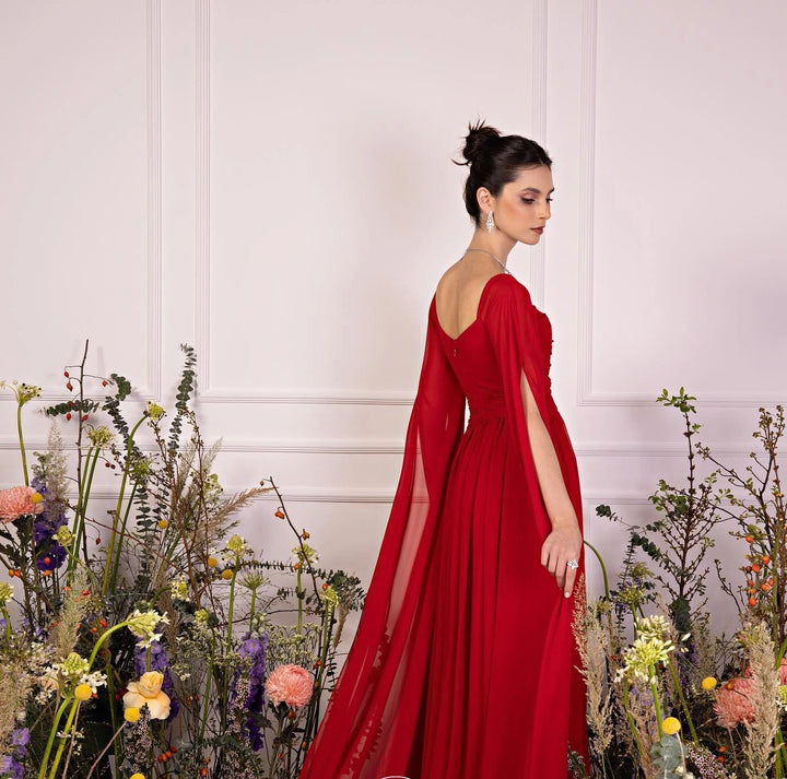 Show-stoping A-line Square Evening Dress