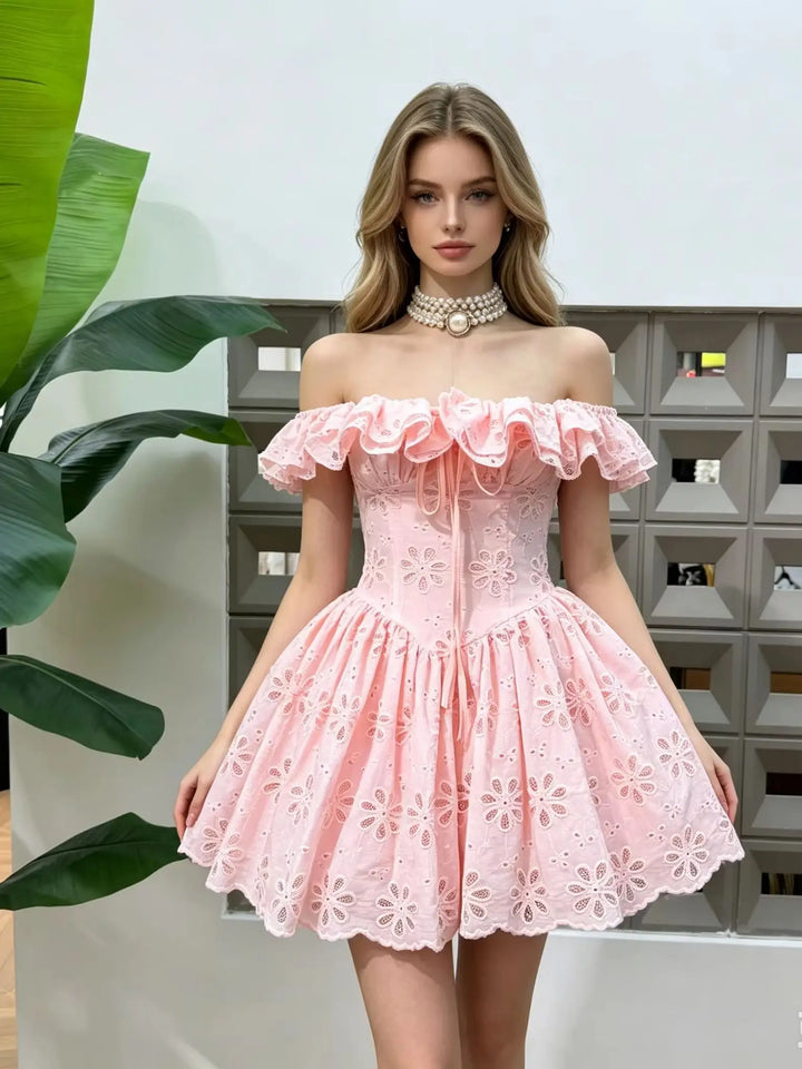 Graceful Eyelet Embroidered Corset Dress