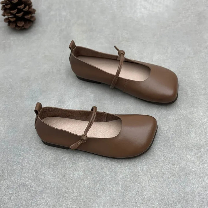 Classic Square Toe Soft Leather Flats