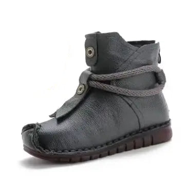 Luxury Real Leather Flat Boots