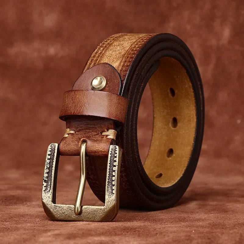 Stylish Frosted Embossed Leather Belt