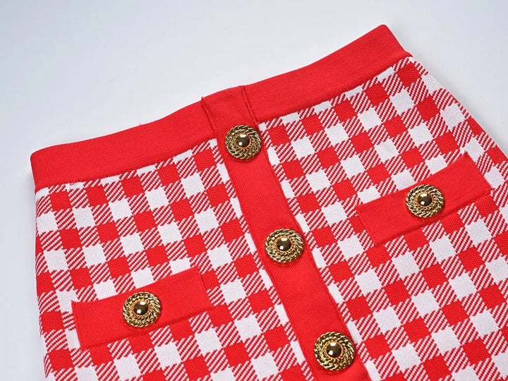 Classic Plaid Pencil Skirt