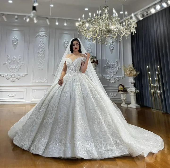Alluring Beaded Arabian Wedding Ball Gown