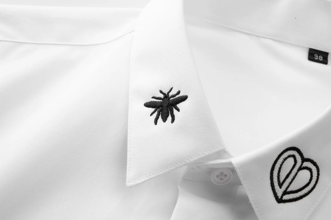 Bee Embroidered Cotton Shirt
