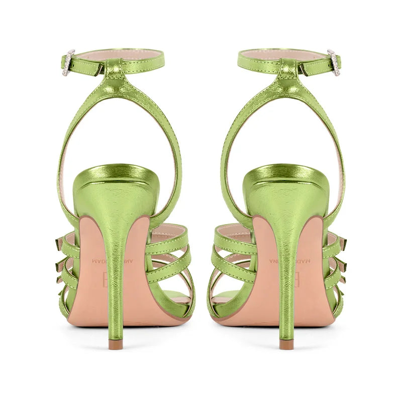 Classic Colorful Open Toe Heels