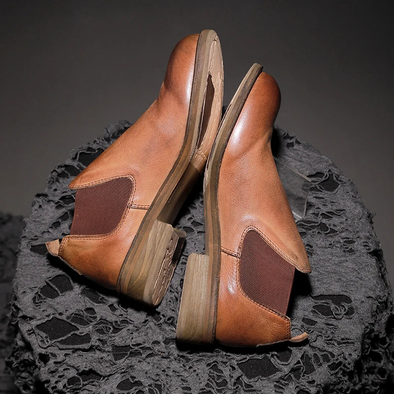 Vintage Step-In Leather Chelsea Boots