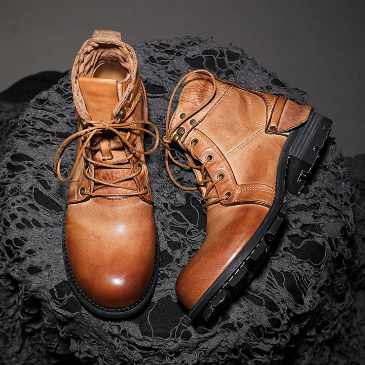 Smart British Style High-Top Motorcycle Boots