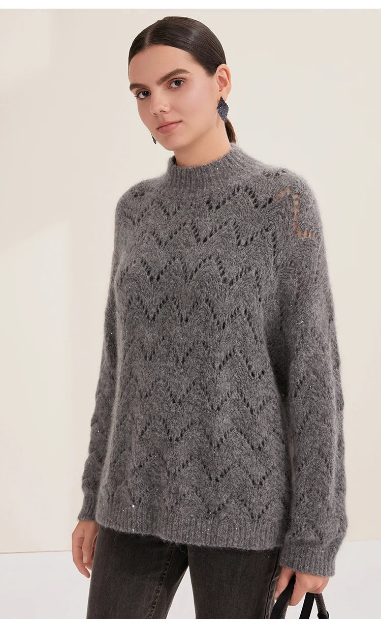 Refined Cashmere Mock Neck Jumper
