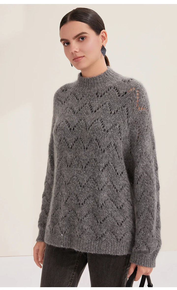Refined Cashmere Mock Neck Jumper
