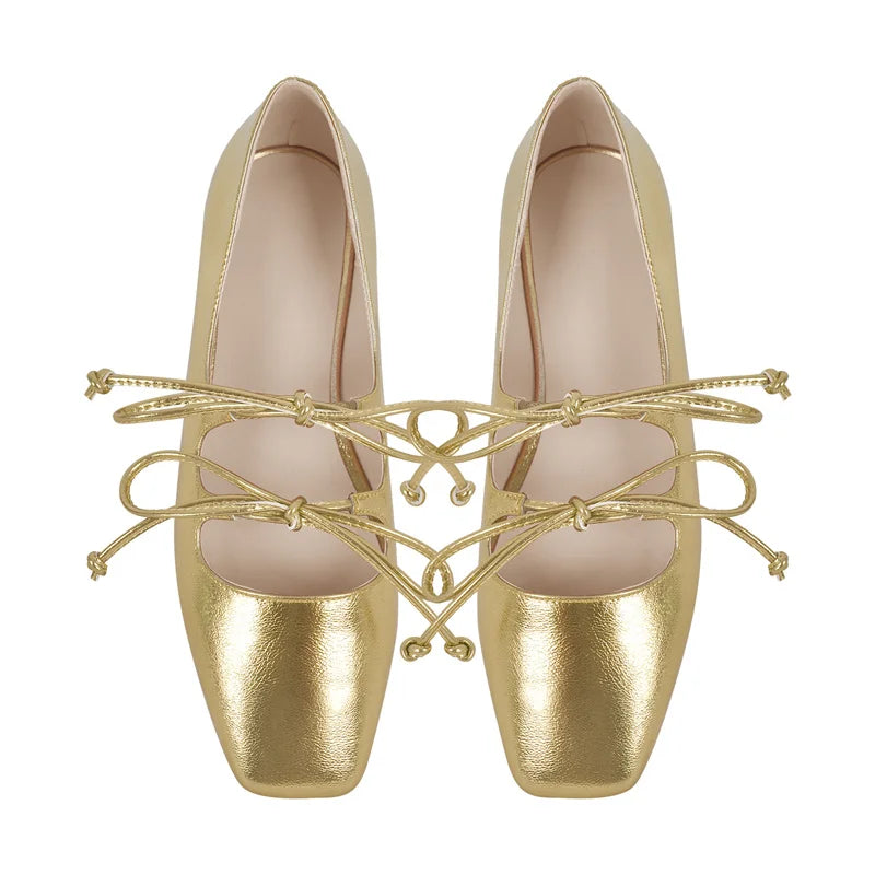 Square Toe Mary Jane Strap Shoes