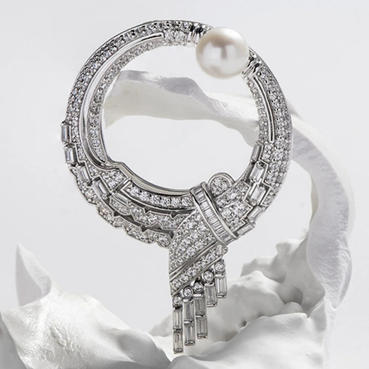 Glorious Natural Pearl Sapphire Brooch