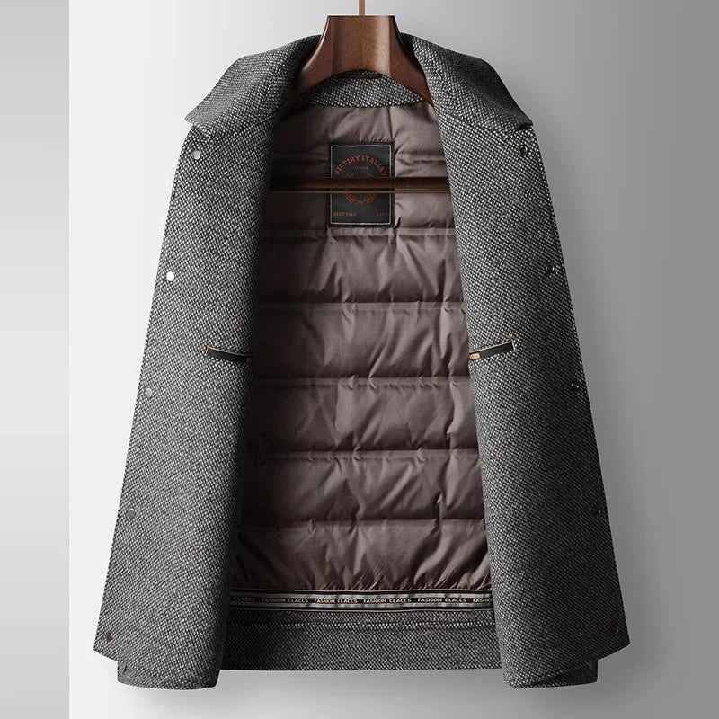 Fancy Duck Down Wool Coat