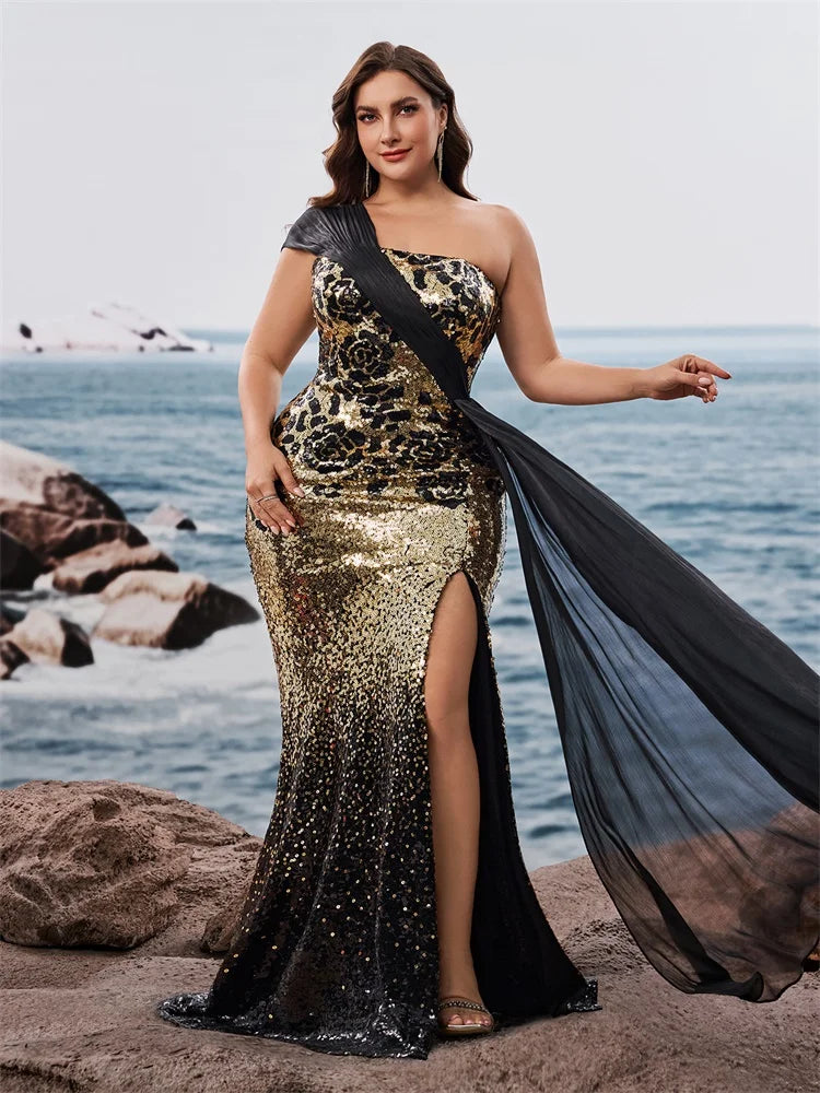 Elegant Off-shoulder Plus Size Evening Dress