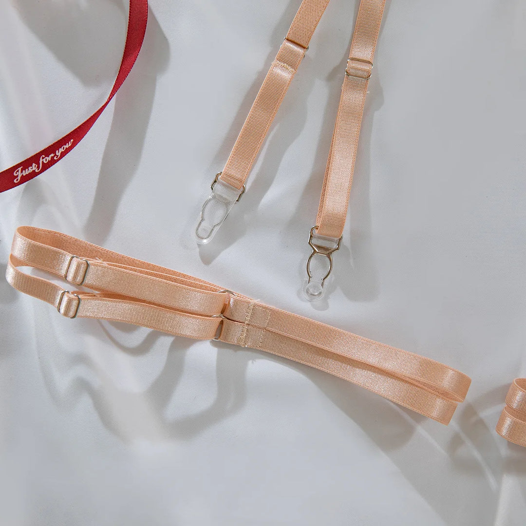 Floral See Through Embroidery Lingerie Set