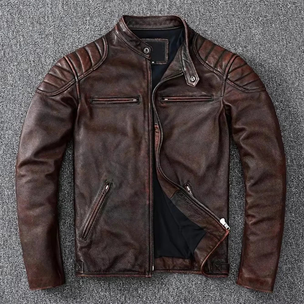 Attractive Cowhide Leather Motorcycle Jacket