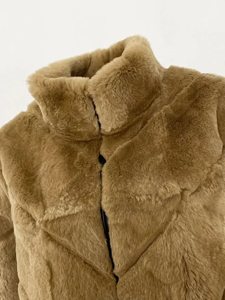 Natural Thickened Cute Fur Warm Coat