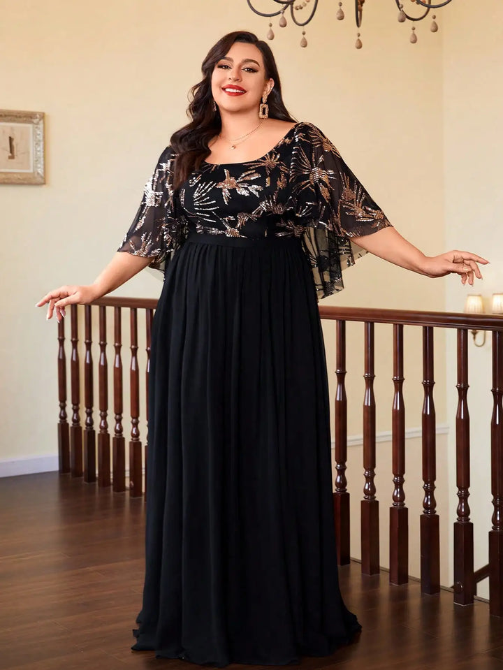 Resplendent Sequined Flowing Dress