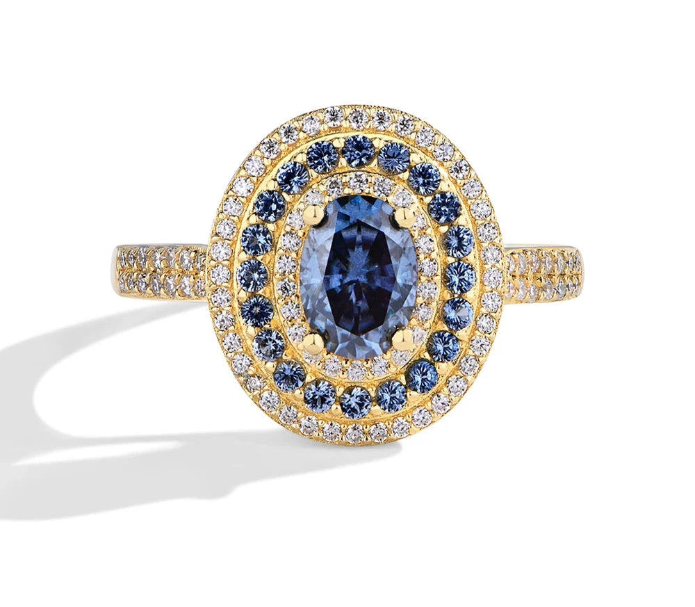 Sterling Moissanite Oval Cut Ring