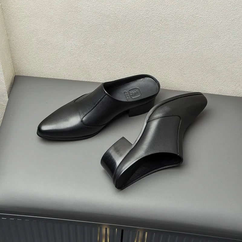 High Heels Men's Half Slippers