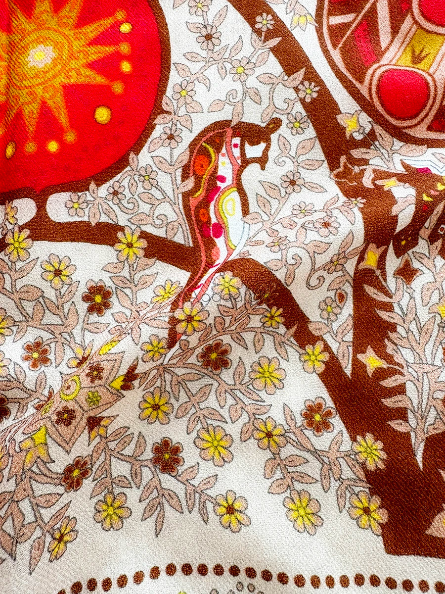 Oversized Printed Cashmere Tassels Scarf