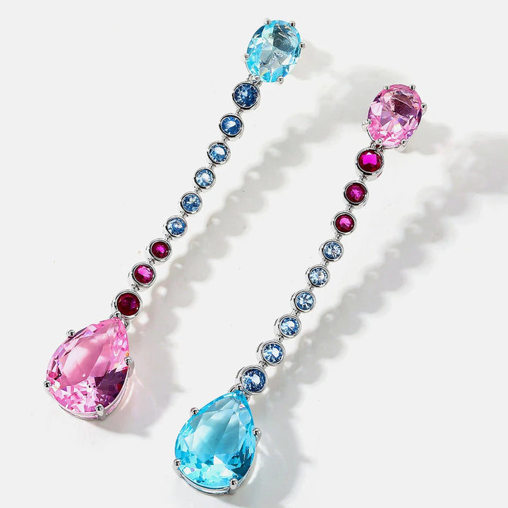 Vintage Lab Sapphire Drop Earrings