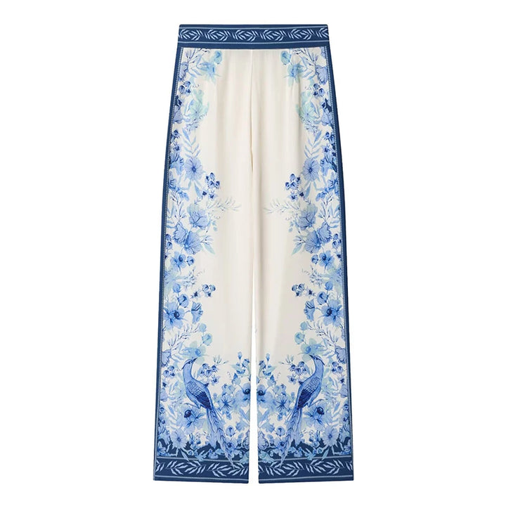 Stylish Floral Printed Wide Leg Pants