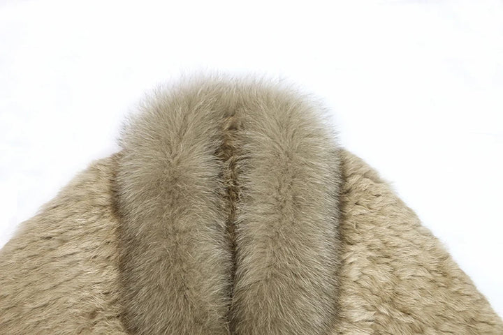 Stylish Knitted Warm Fur Cape