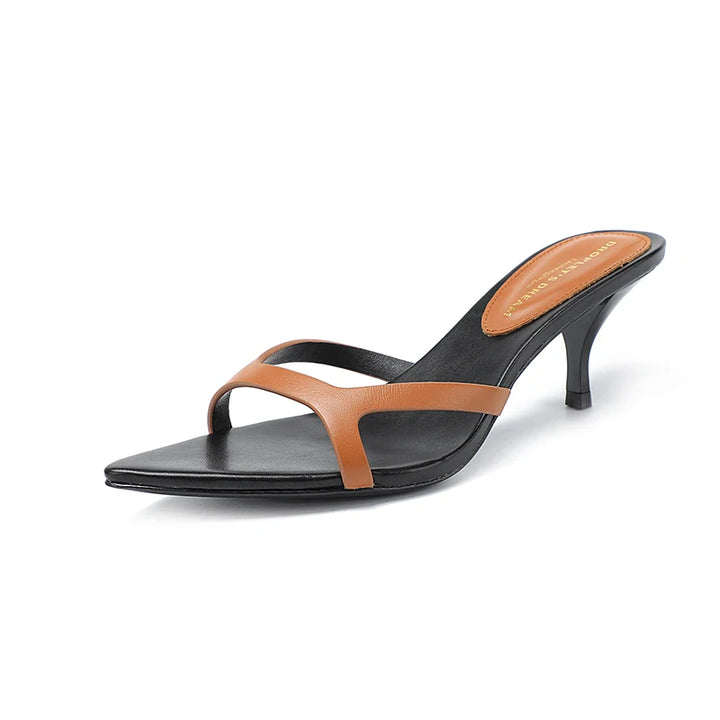 Stylish Pointed Mid-Heel Slippers