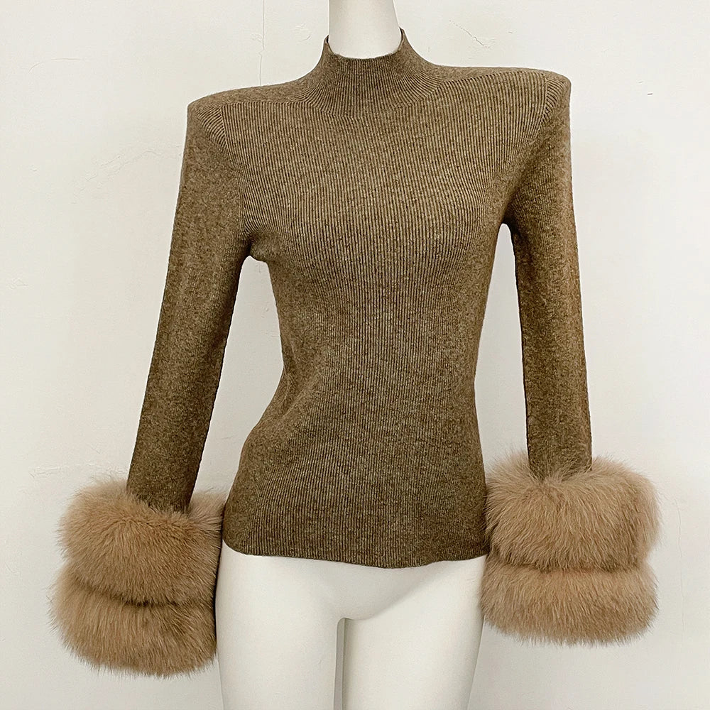 Refined Half Turtleneck Knit Warm Top