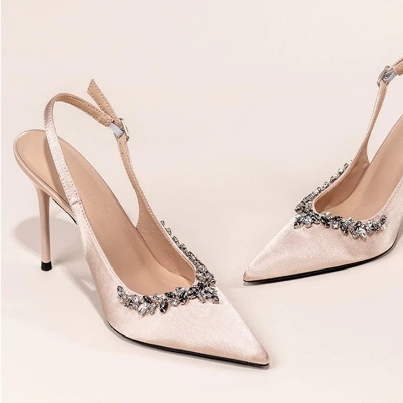 Classic Rhinestone Slingback High Heels