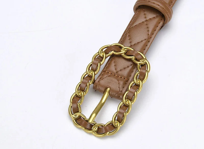 Stylish Leather Pin Buckle Belt