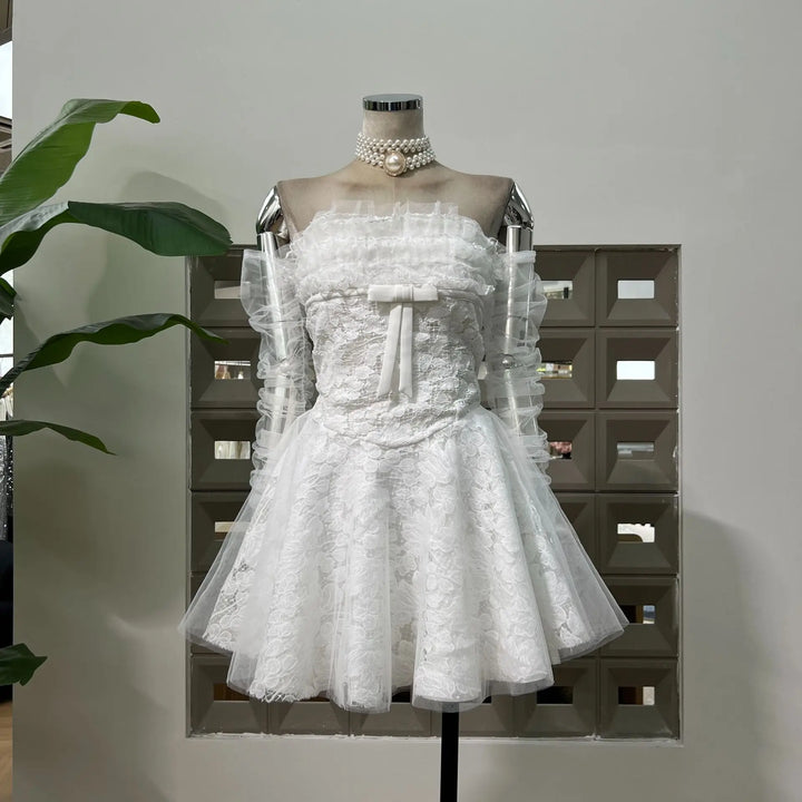 Elegant Waist Define Mini Party Dress