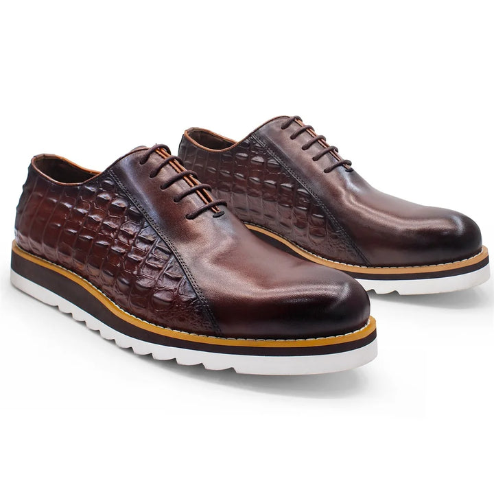 Refined Leather Stitching Oxford Shoes